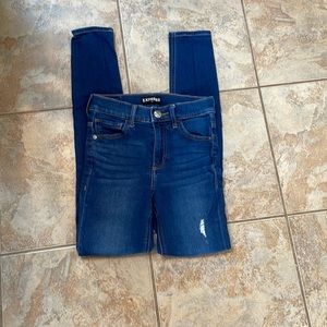 Express dark wash ripped jeans size 00